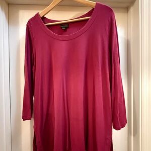 J Jill Women's Long Sleeve Top - Deep Pink